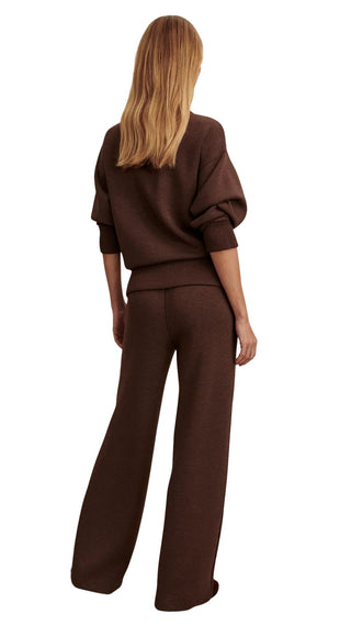 The Wide Leg Pant 28 - Coffee Bean Marl