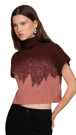 Harper Ombre Knit Top, Deep Carmine/Monarch Wing