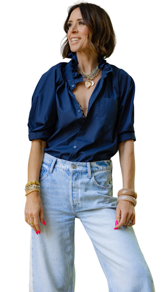 Southern Lover Button Down - Navy