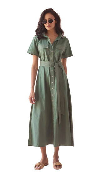 Amira Shirtdress - Solid Palm