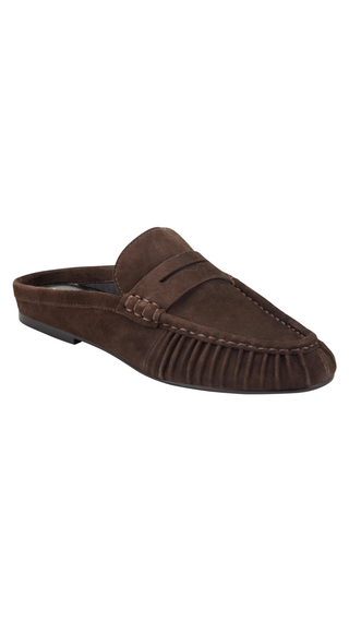 Jaynie Mule Loafer - Dark Brown Suede
