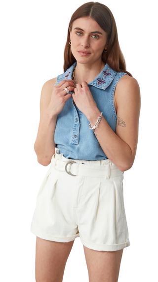 Maia Short - Herringbone Ecru