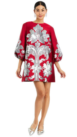 Rosanna Mini Dress - Burgundy Arbor