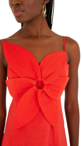 Red Flower Mini Dress