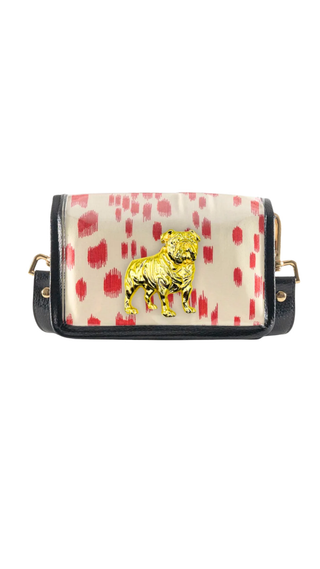 Petite Red And White Les Touches Clear Stadium Bag With Bulldog - Red And White
