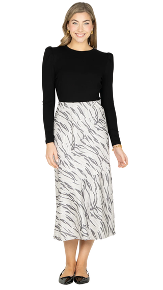 Bias Midi Skirt, Wild Marble