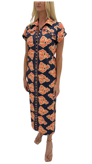 Iva Midi - Navy Coral
