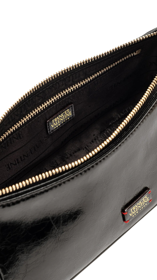 Mia Crinkled Leather - Black