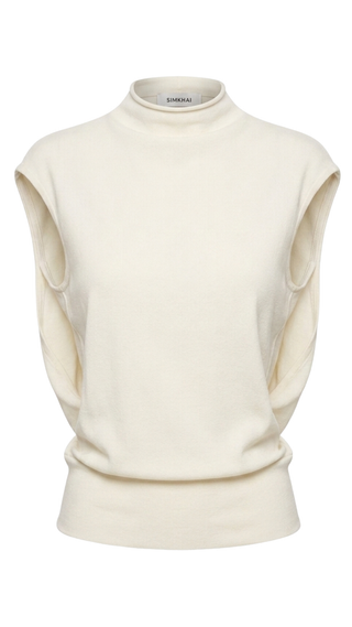 Juli Draped Cape Top, Ivory