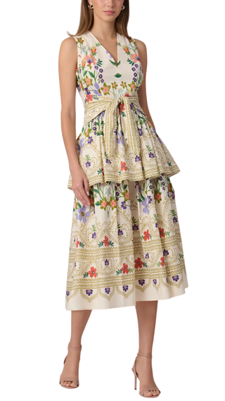 Upton Dress, Lilac/Tangerine/Sand