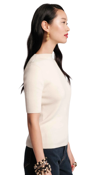Marie Sweater Solid Cotton, Oyster
