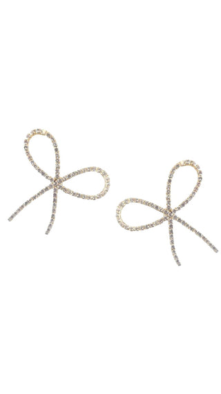 Rhinestone Statement Bow Holiday Earrings