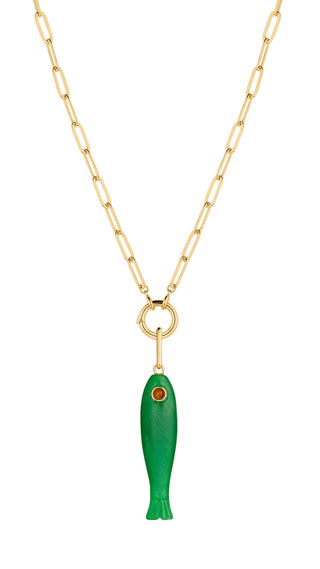 Fortuna Green Jade Charm Necklace