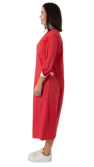 Harper Dress - Red/White