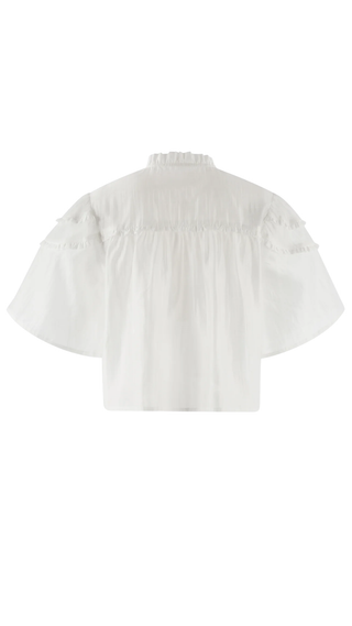 The Hayden Shirt, White Ruffle