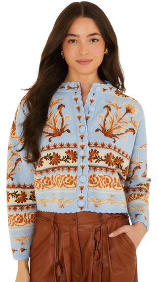 Blooming Garden Light Blue Knit Cardigan