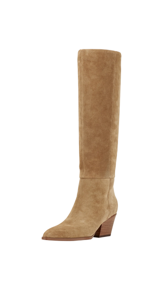 Tarrie Block Heel Boot - Medium Natural Suede