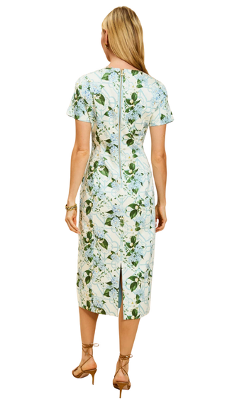 Hampton Convertible Midi Dress - Quatrefoil Blue