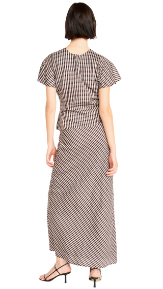 Santander Silk Skirt, Shadowline Plaid