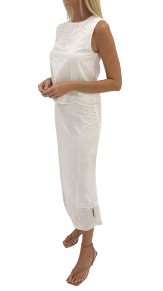 Dillon Skirt - Ivory Embroid