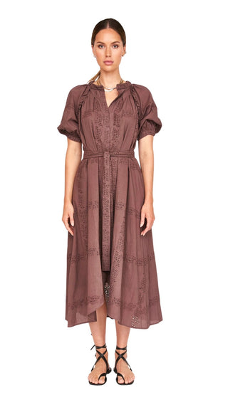 Somerset Dress in Grappa Marine Eyelet