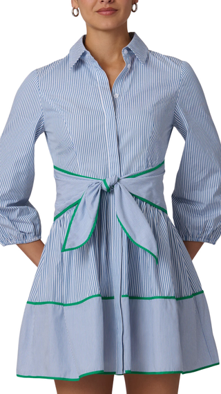 Chatfield Dress- French Blue/Optic/Green