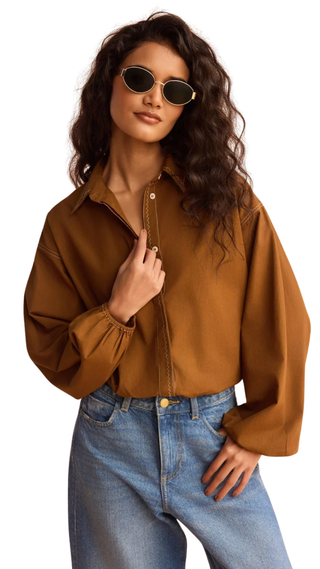 Nero Blouse, Solid Cinnamon
