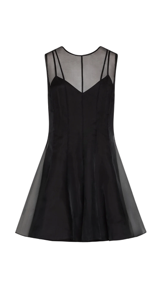 Ophelia Organza Mini Dress, Black