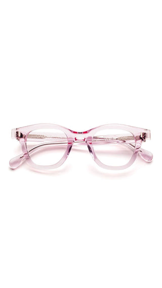 Wabi Sabi Reading Glasses in Polished Clear Pink