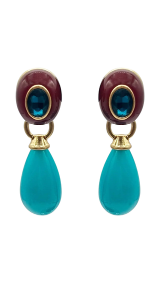 Charlotte Brown And Turquoise Resin Pierced Removable Drop