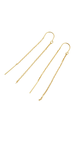 Cable chain Threader Earrings - Gold