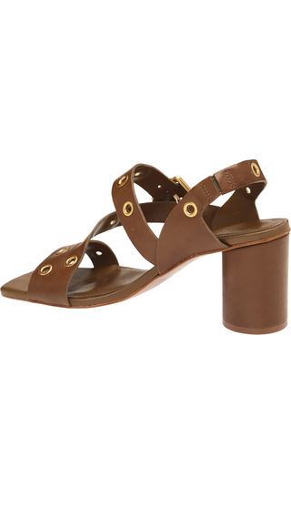 Buckle Block Heel Sandal, Sand