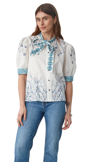 Poppy Blouse - Indigo Coral