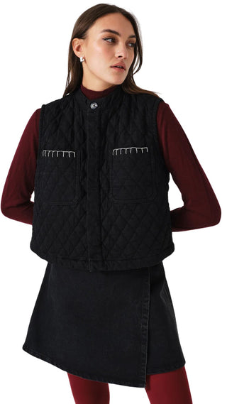Quilted Pablo Vest - Black