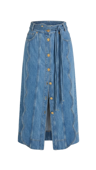 Denim Midi Skirt - Blue Denim