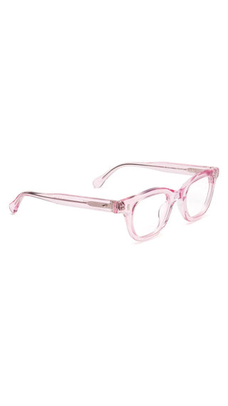 Wabi Sabi Reading Glasses in Polished Clear Pink
