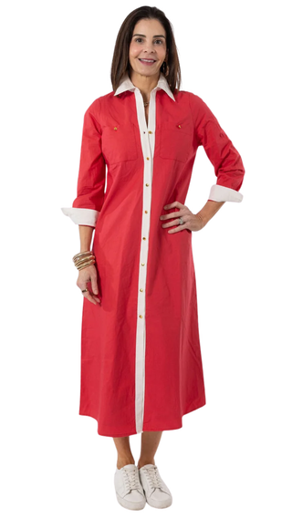 Harper Dress - Red/White