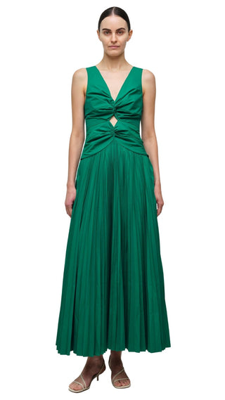 Vivianne Cotton Midi Dress - Kelly Green
