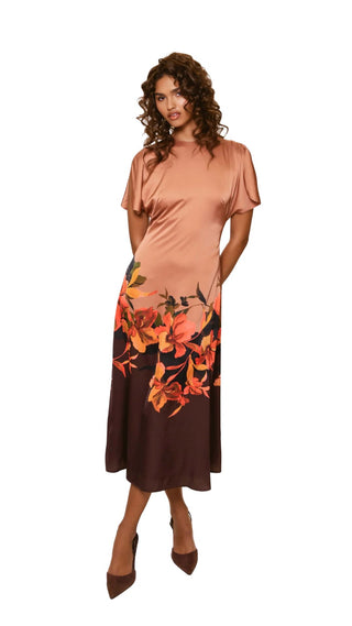 Raven Dress - Coral Placement Floral