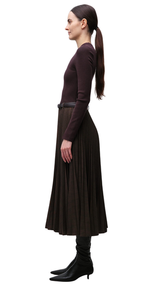 Trista L/S Midi Dress, Dark Chocolate Multi