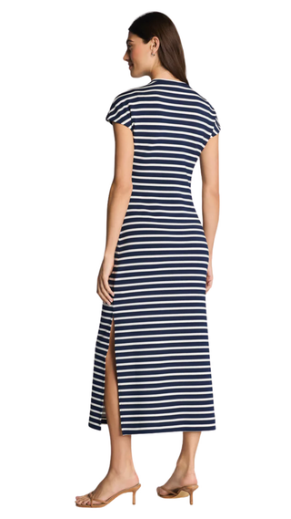 Spanx Airessentials Tie-Waist Maxi Dress, Navy Stripe Spanx Airessentials Tie-Waist Maxi Dress, Navy Stripe