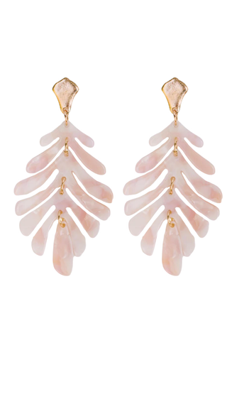 Pink Petite Palm Statement Drop Earrings