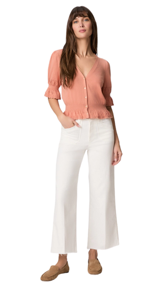 Anessa W/ Welt Utility Pockets + Raw Hem - Tonal Ecru