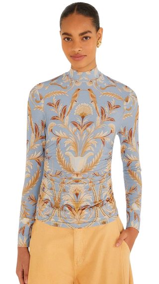 Blooming Garden Light Blue Jersey Blouse