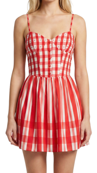 Savannah Dress, Red Check