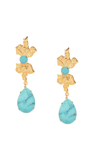 The Pink Reef Opera Earring In Turquoise - Turquoise