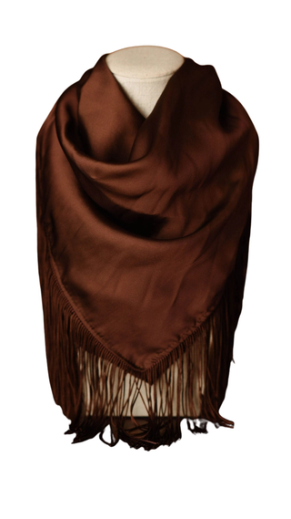 Solid Fringe Scarf - Chocolate Brown