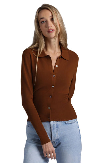 Viscose Blend Long Sleeve Shirt with Ribbed Details - Foxtail