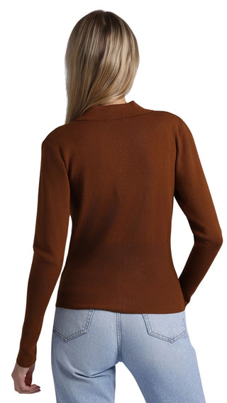 Viscose Blend Long Sleeve Shirt with Ribbed Details - Foxtail