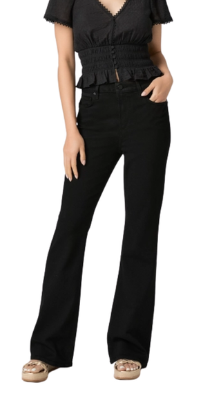 High Rise Laurel Canyon Petite W/ Clean Hem, Black Shadow